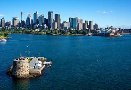 Vue du port de Sydney depuis fort Denison