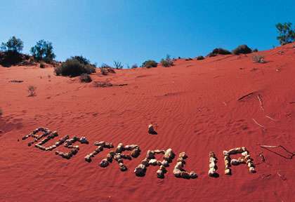 Signe Australie sur le sable