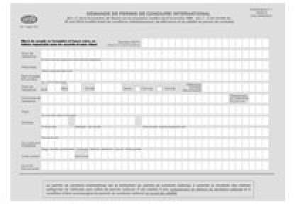 Formulaire demande de permis de conduire international